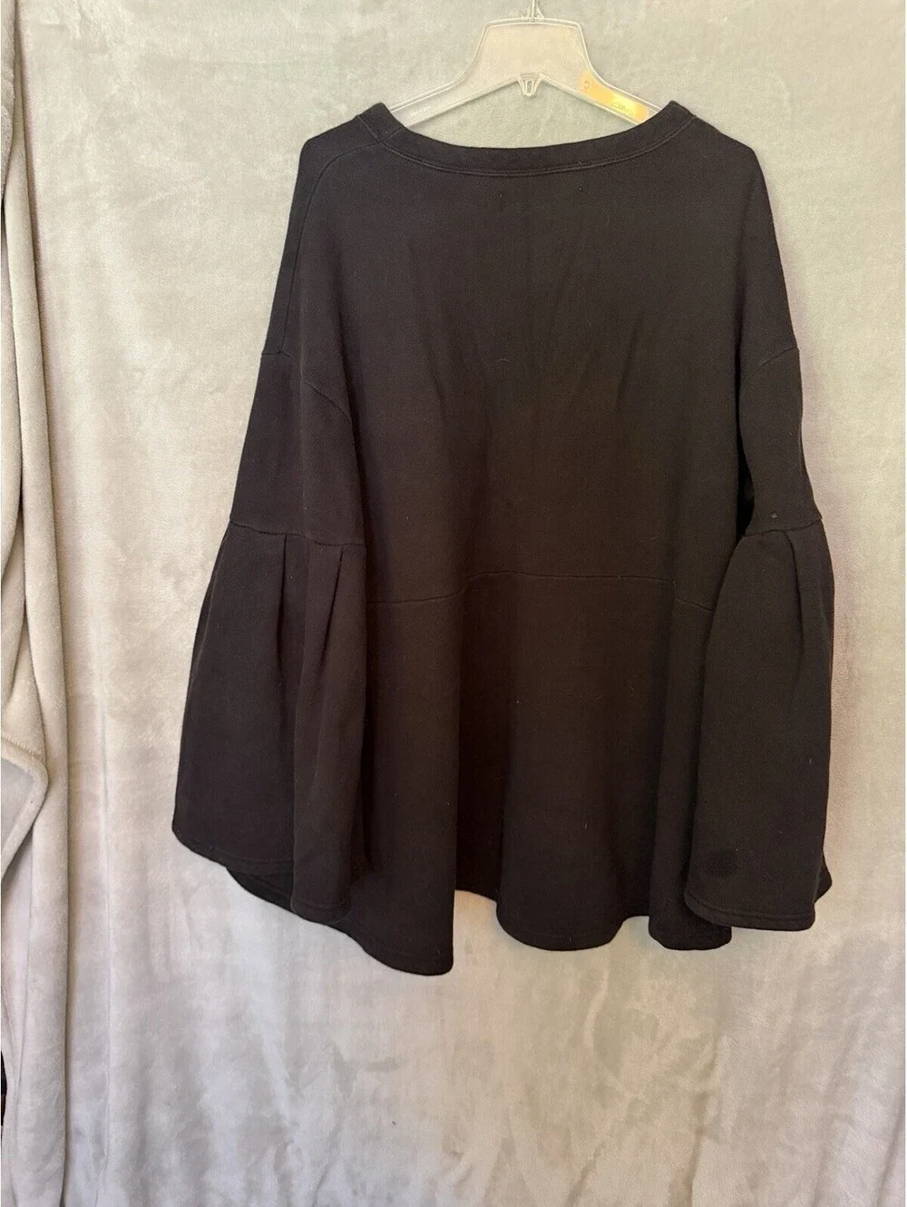 Free People Beach Sweatshirt Pleated Sleeves Oversized Size L